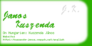 janos kuszenda business card